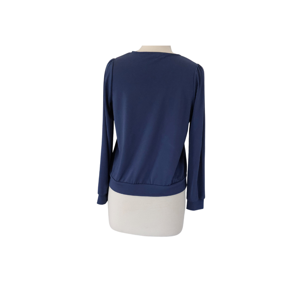 Banana Republic Blue Wrap Top | Gently Used |