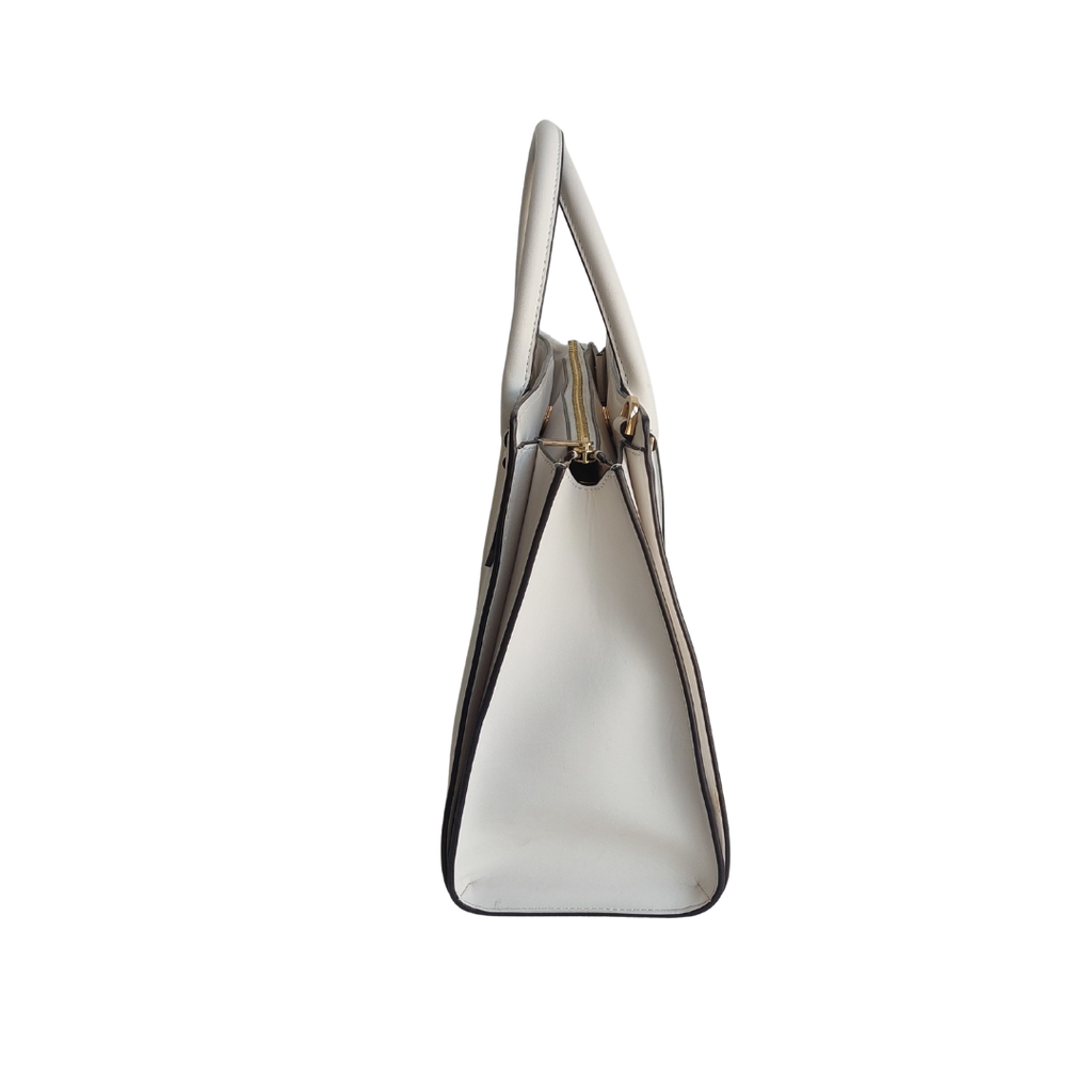 Michael Kors White “HOPE” Large Leather Satchel Bag | Pre Loved |