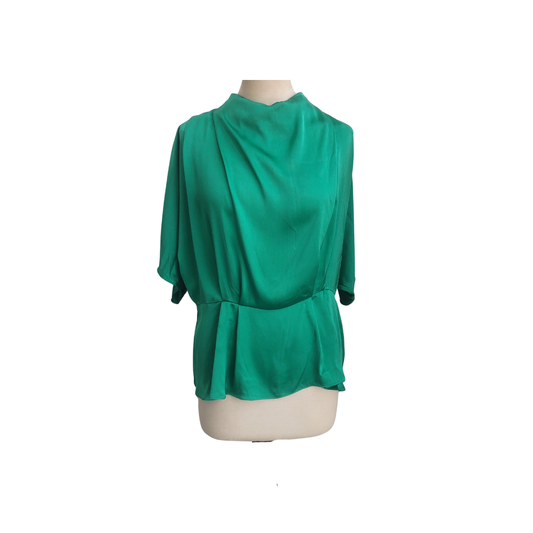 H&M Green Satin Poncho Top | Pre Loved |