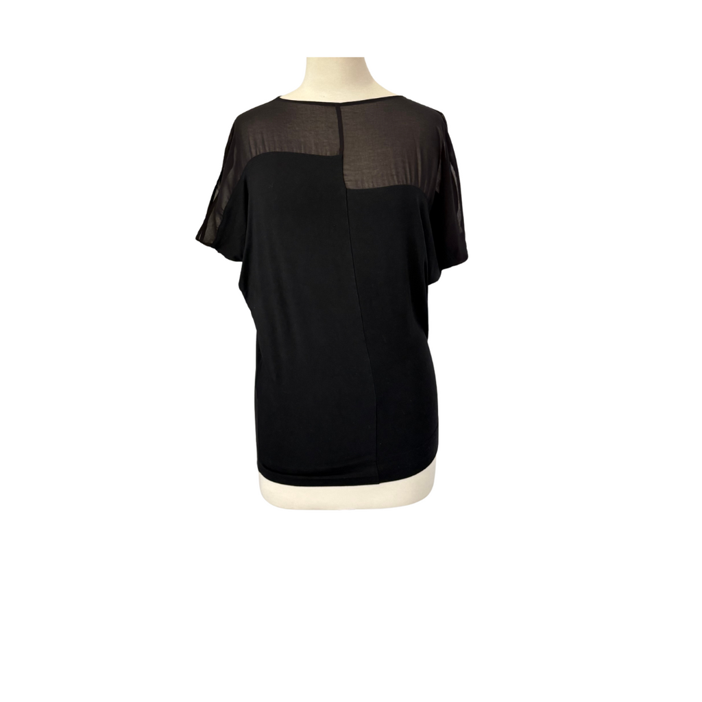 M)phosis Black Knit Sheer Top | Pre Loved |