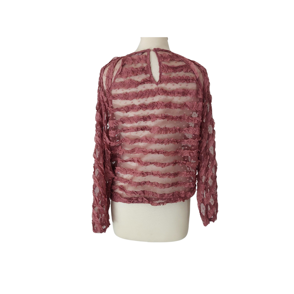 Zara Dusty Dark Pink Net Blouse | Like New |