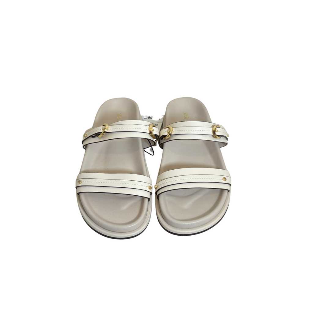 ZARA Ivory Double Strap Sandals | Brand New |