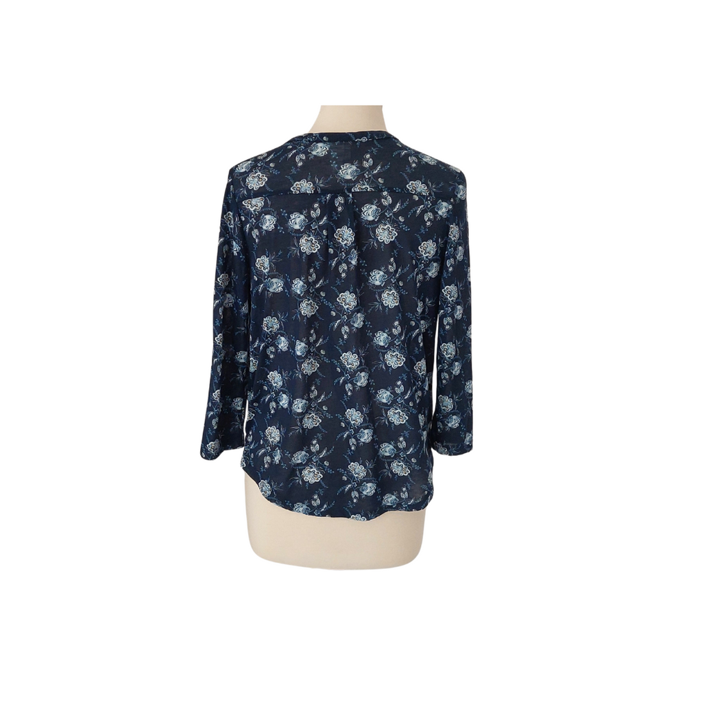 H&M Blue Floral Printed Blouse | Gently Used |