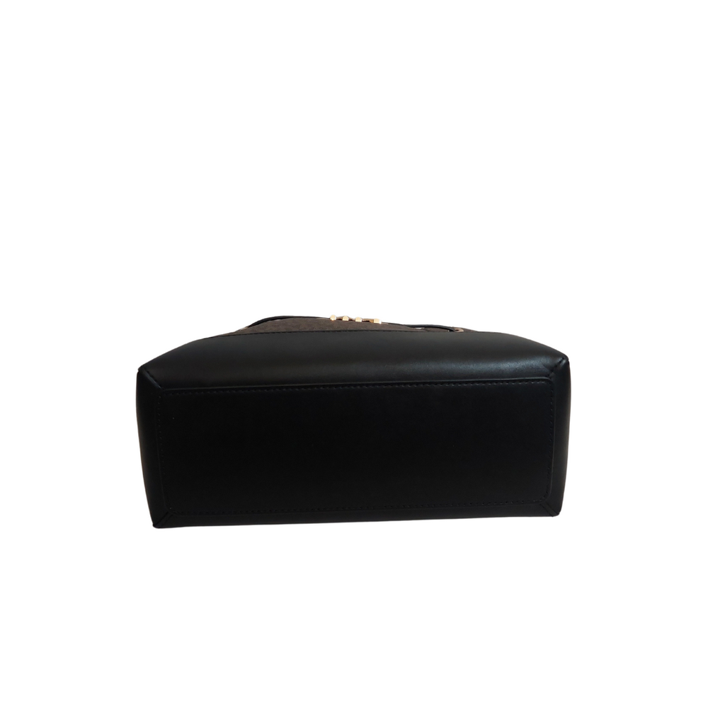 Michael Kors Brown & Black Reed Small Belted Satchel Bag | Gently Used |