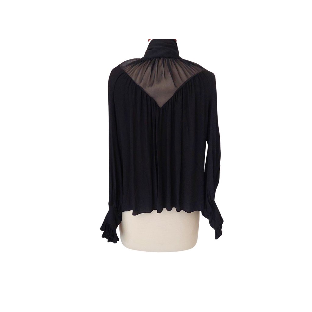 Zara Black Neck Tie Detail Top | Gently Used |