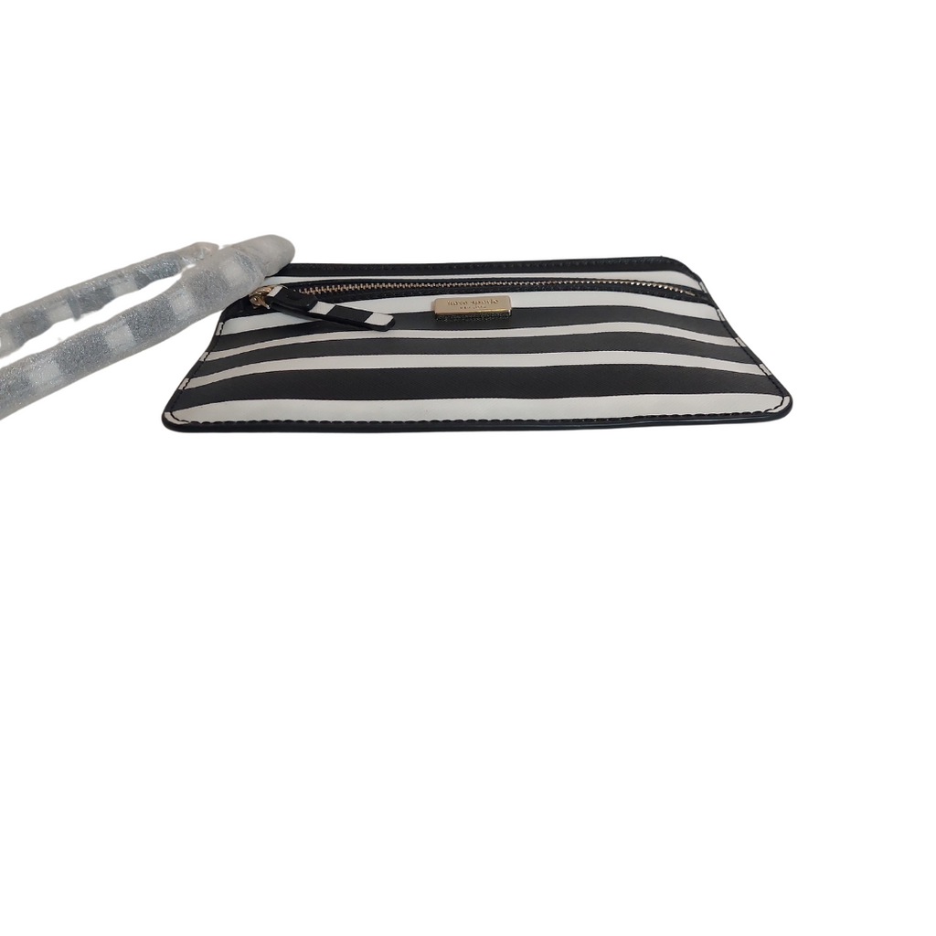Kate Spade Black And White Stripe Shore Street Sailing Stripe Tinie Wristlet | Like New |