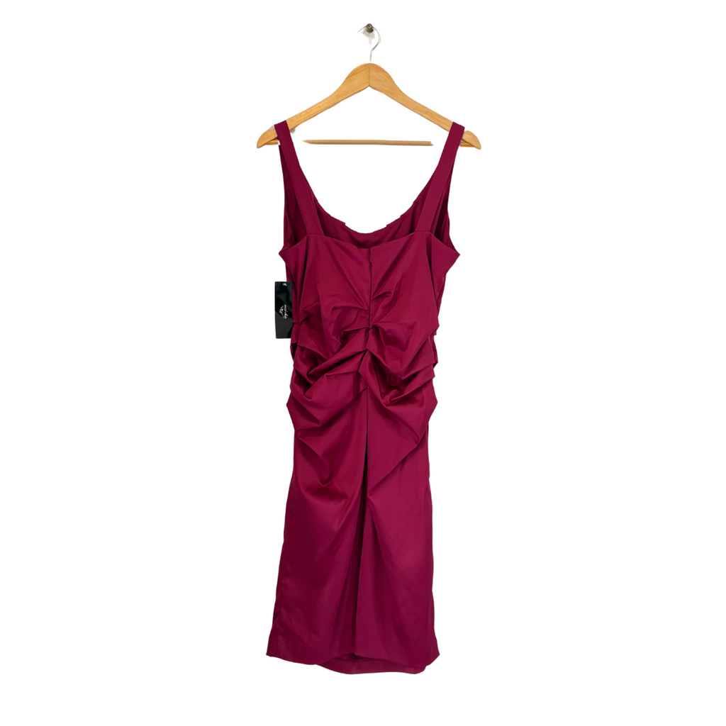 Suzi Chin Very Berry Sleeveless & Ruched Knee Length Dress | Brand New |
