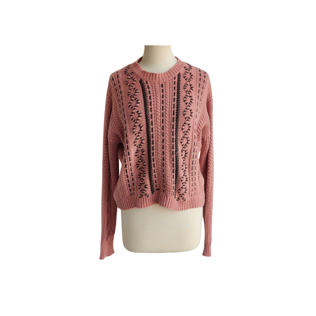 Mango Pink & Brown Sweater | Gently Used |