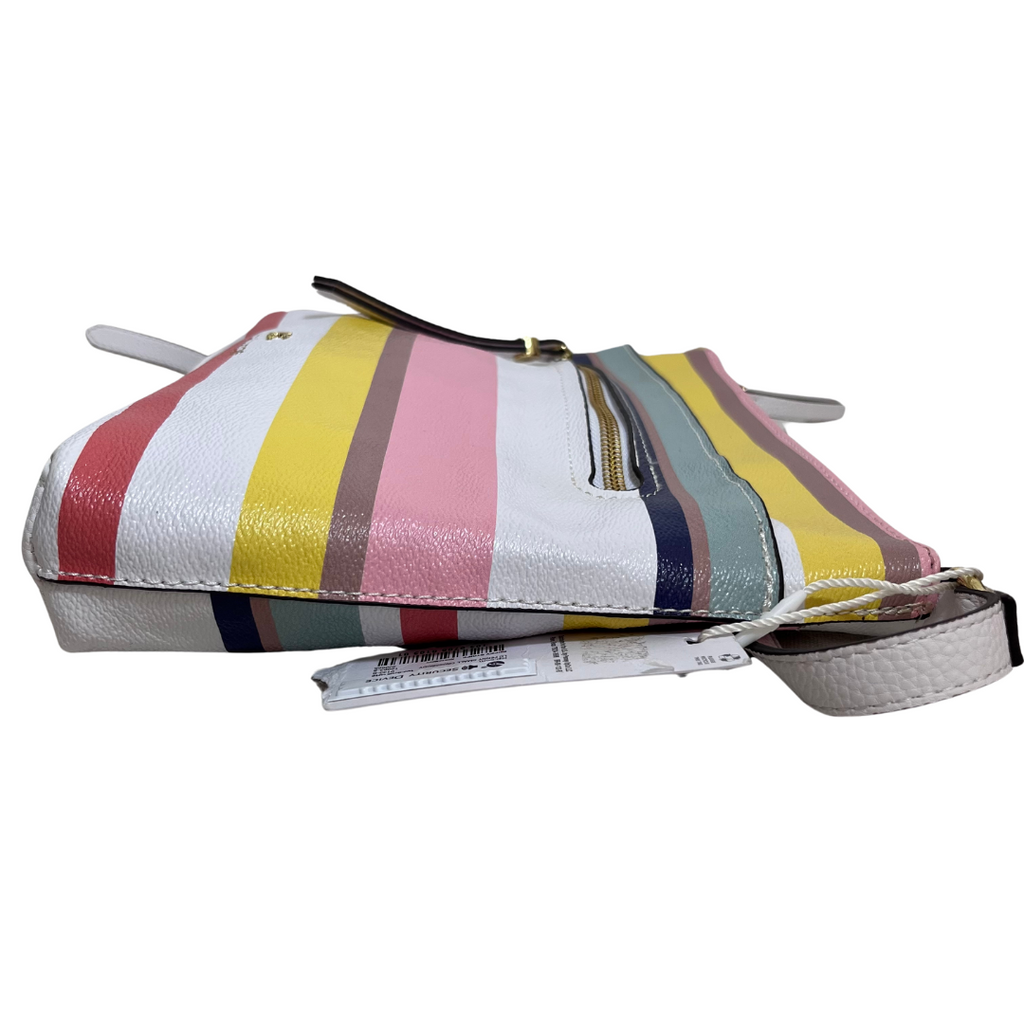 Liz Claiborne Multi-Coloured Striped Leatherette Large Crossbody Bag | Brand New |