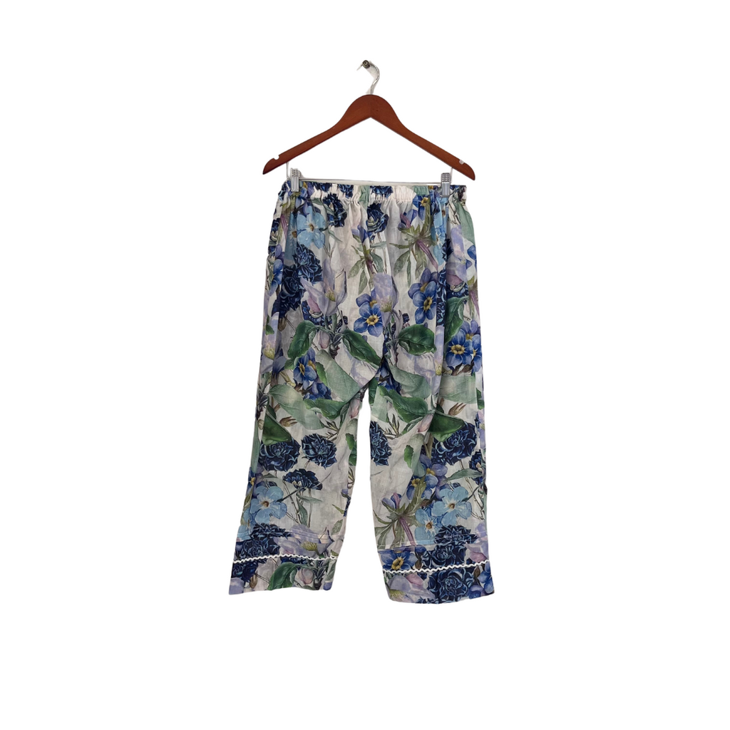 Huma Dil Nawaz Blue & Green Floral Printed 3 Piece Outfit | Gently Used |