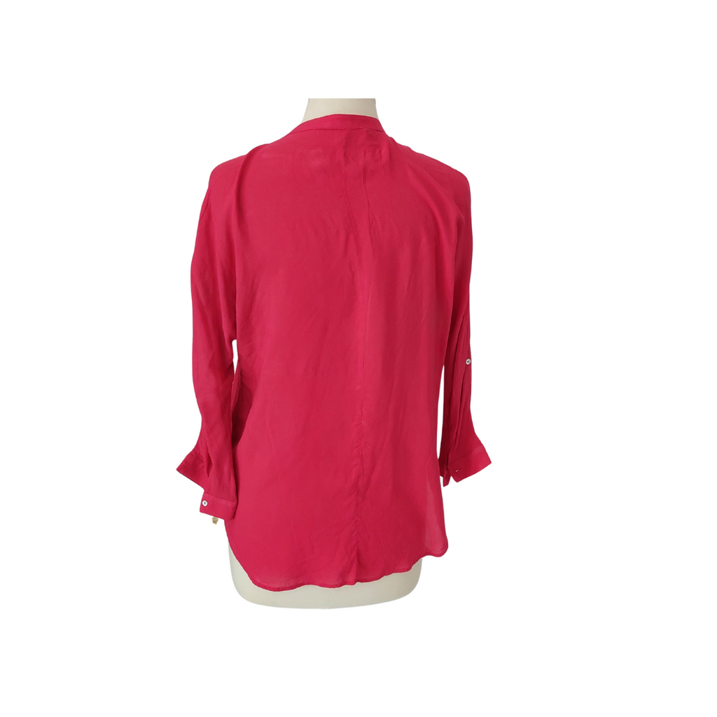 Zara Hot Pink Front Button Top | Pre Loved |