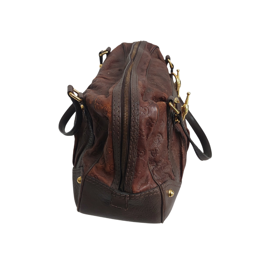 Gucci Brown Guccissima Leather Boston Bag | Pre Loved |