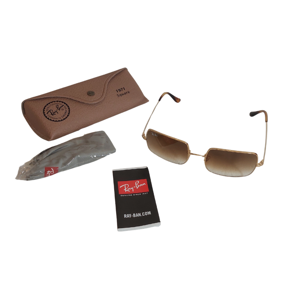 Ray-Ban SQUARE 1971 CLASSIC Light Brown Gradient Sunglasses | Gently Used |