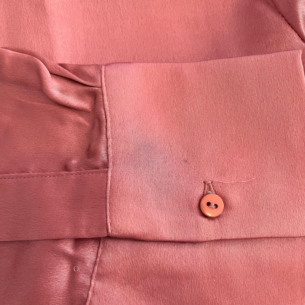 Mango Pink Satin Collared Top | Pre Loved |