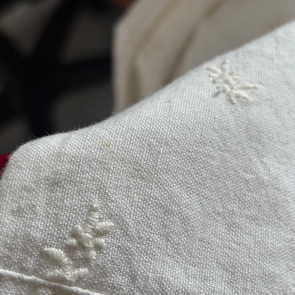 ZARA Off-White Embroidered & Lace Detail Long Collared Top | Gently Used |