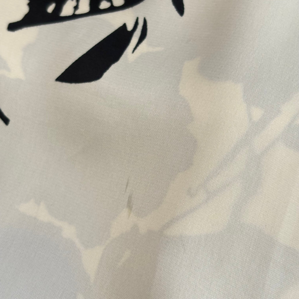 ZARA Black & White Floral Printed Satin Collared Button Down Shirt | Pre Loved |