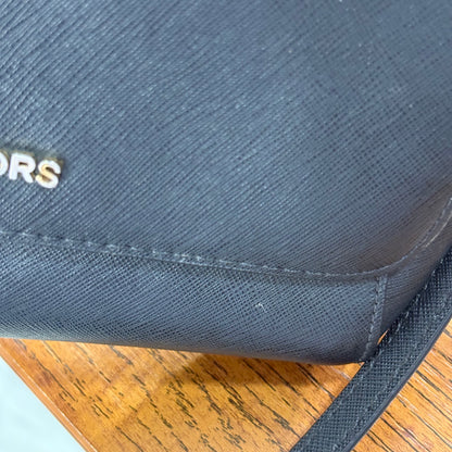 Michael Kors Black Saffiano Leather Convertible Pouchette Crossbody Bag | Pre Loved |