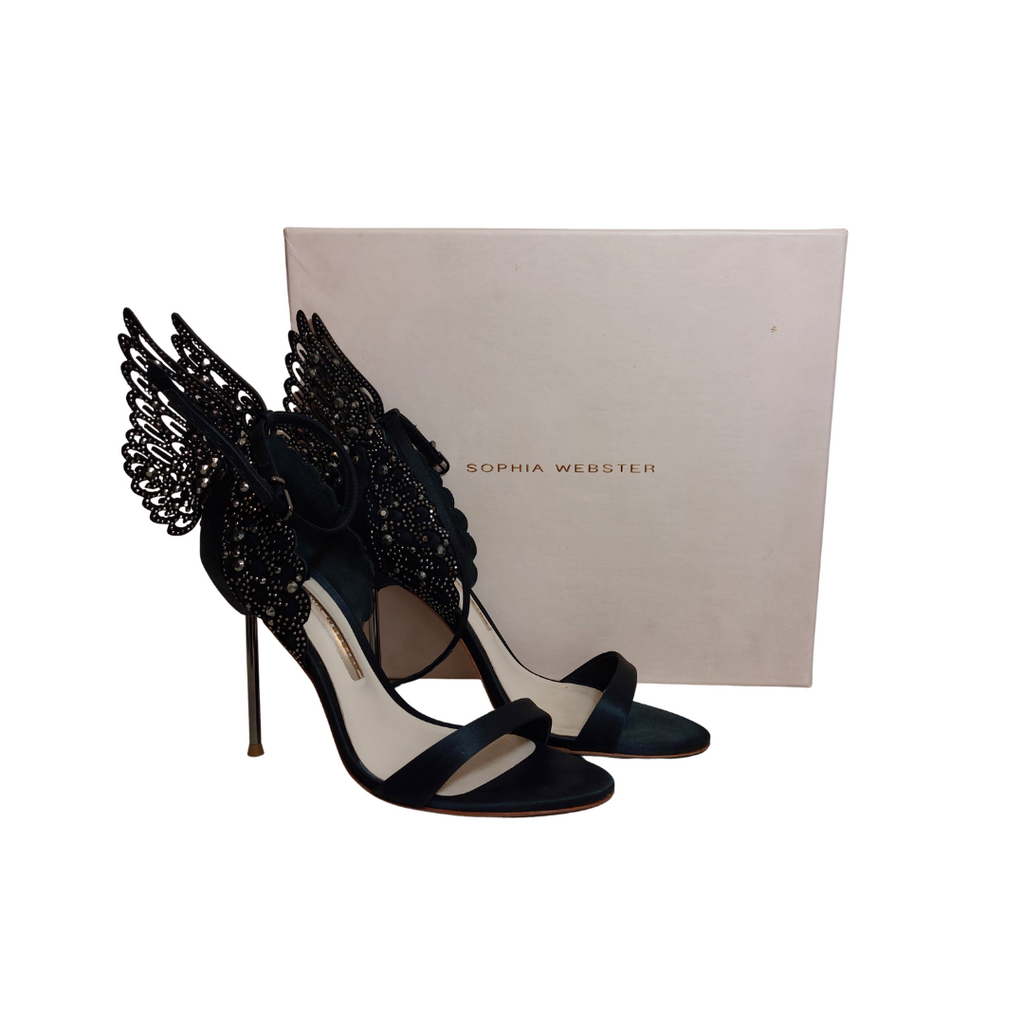 Sophia Webster Black Evangeline Butterfly Heels | Pre Loved |