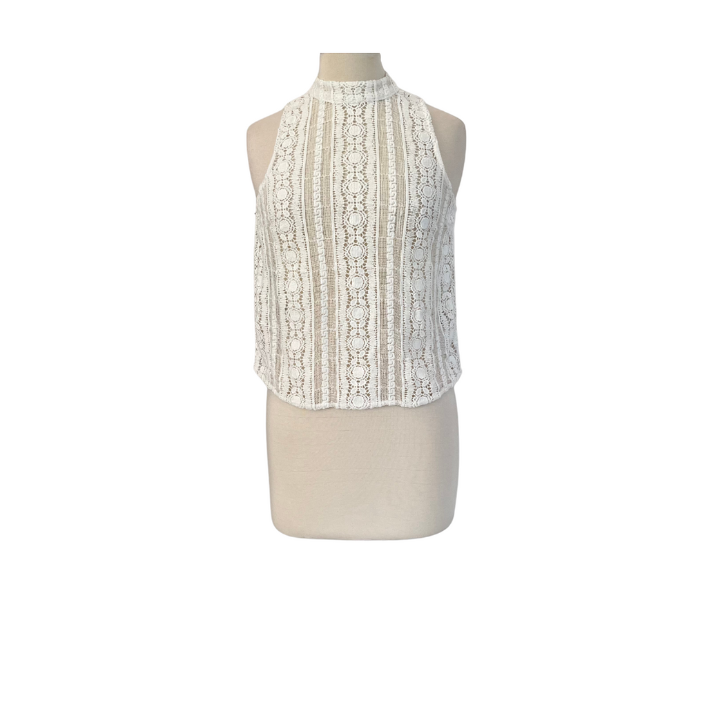 Zara White Lace Sleeveless Top | Gently Used |