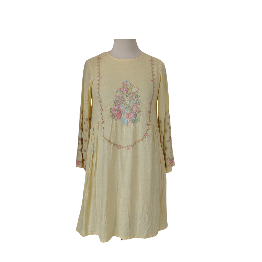 Sana Safinaz Yellow Embroidered Frock | Brand New |