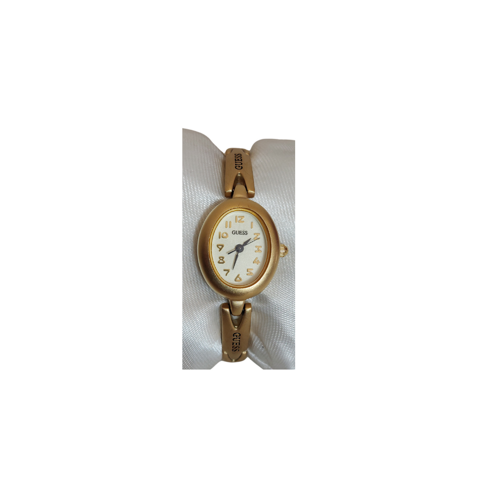 Guess Quartz Gold Tone Oval Dial Slim Watch | Pre Loved |