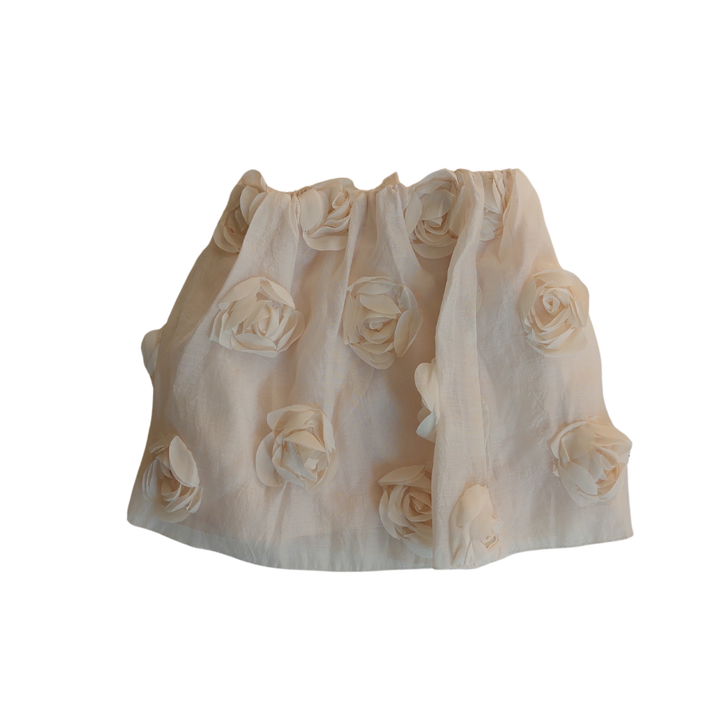 Zara Beige Flower Detail Short Skirt (3-4 Years) | Brand New |