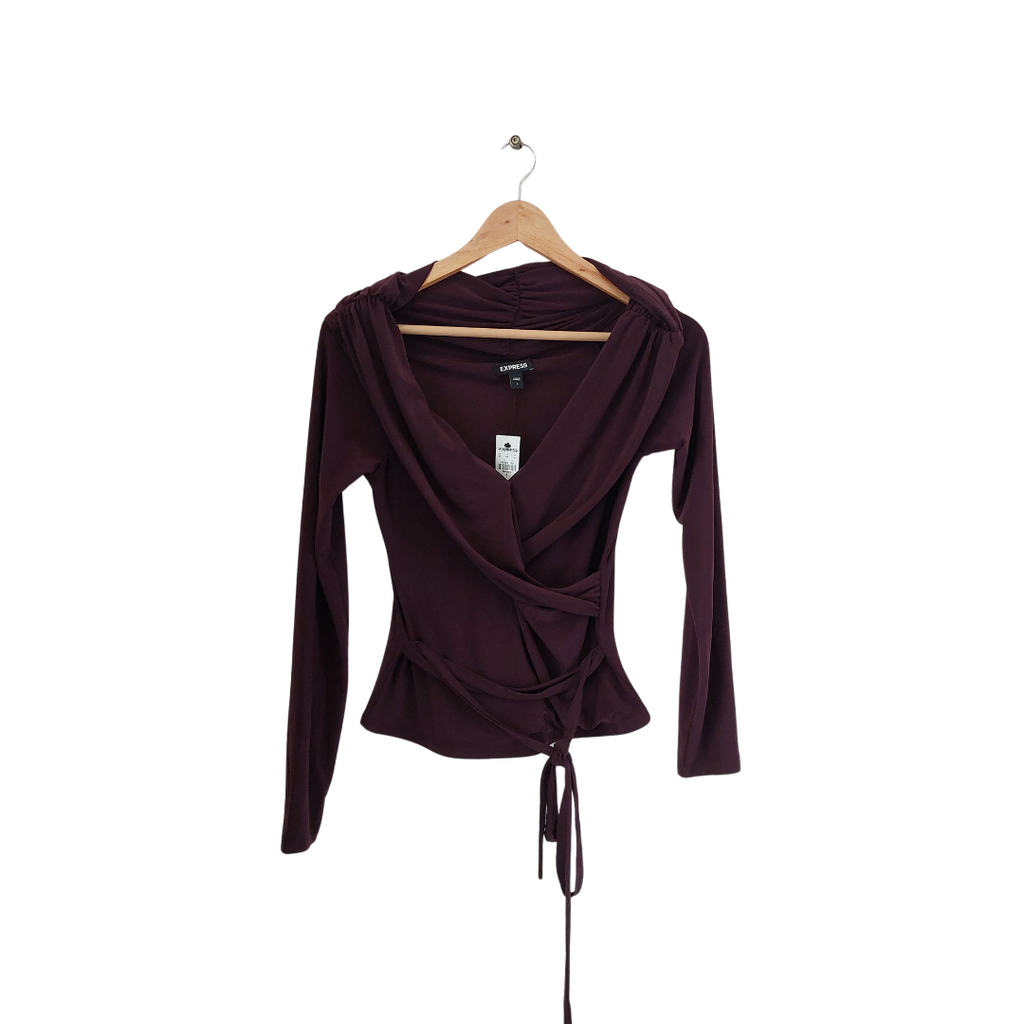 Express Plum Tie-up Blouse | Brand New |