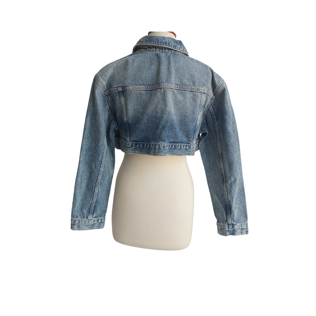 Kaia X ZARA Blue Denim Cropped Jacket | Brand New |