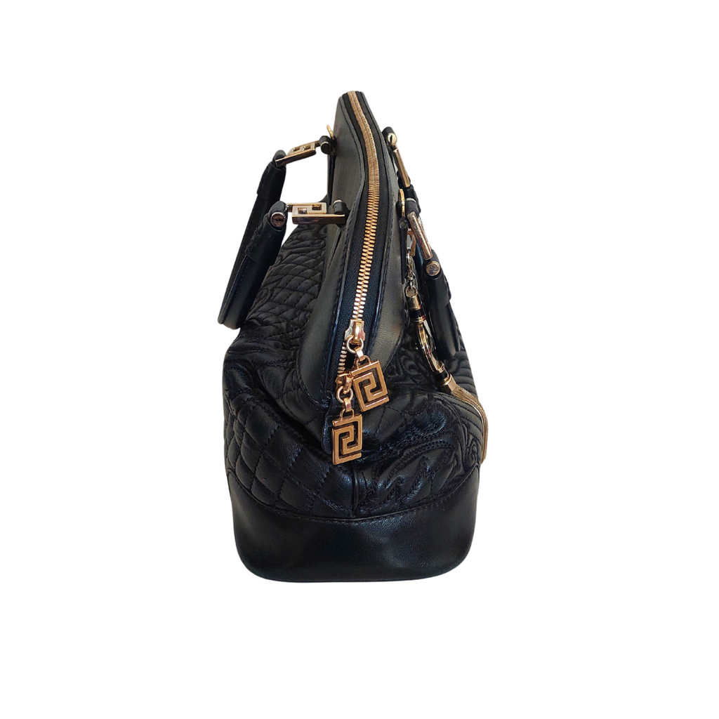 Versace Black Quilted Leather Athena Dome Bag | Pre Loved |