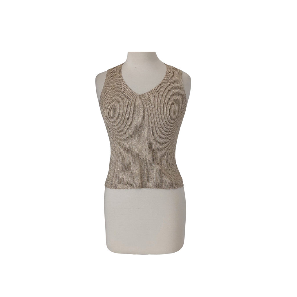 Wallis Gold Metallic Sleeveless Top | Gently Used |