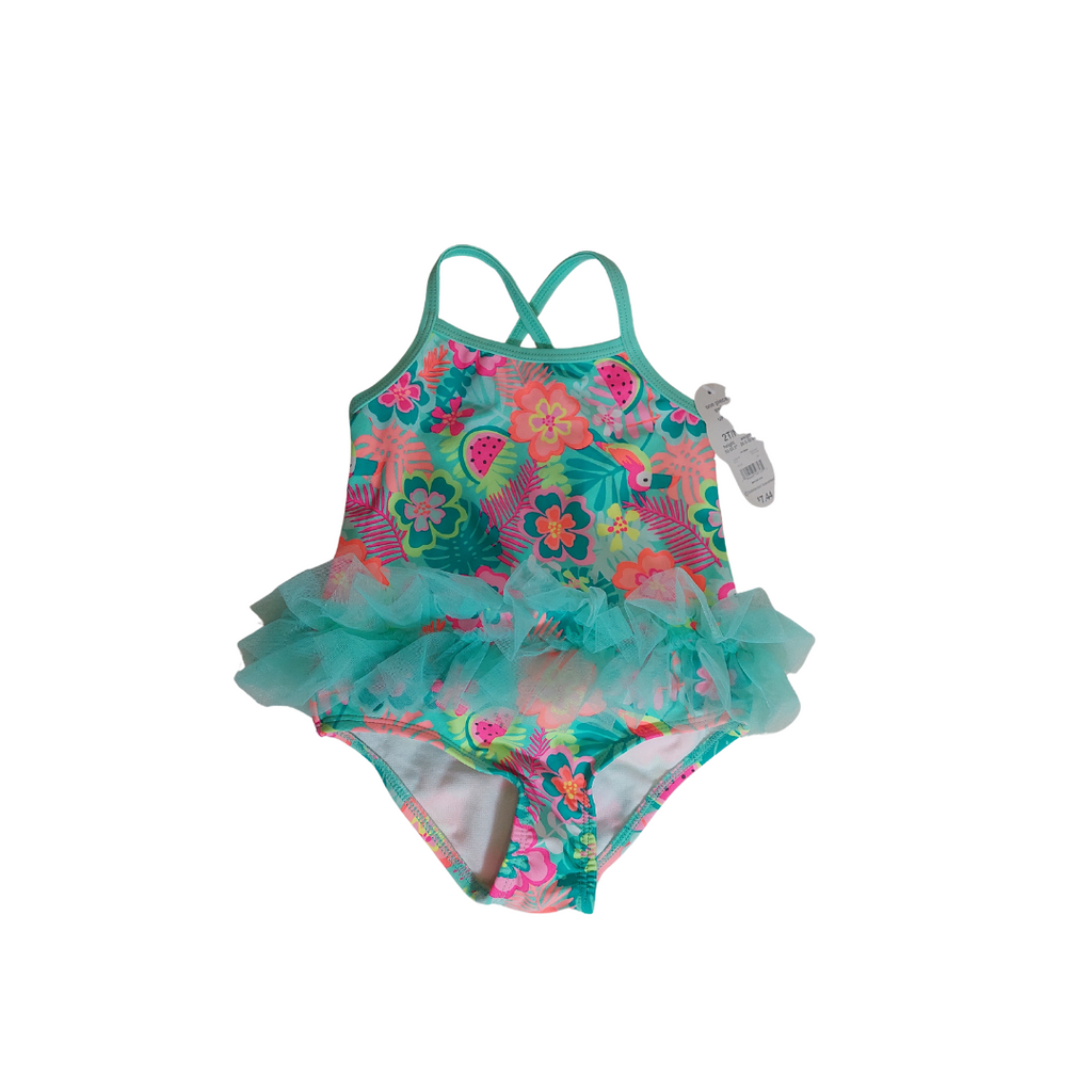 Wonder Nation Pink Green One Piece Swimsuit (2 years) | Brand New |