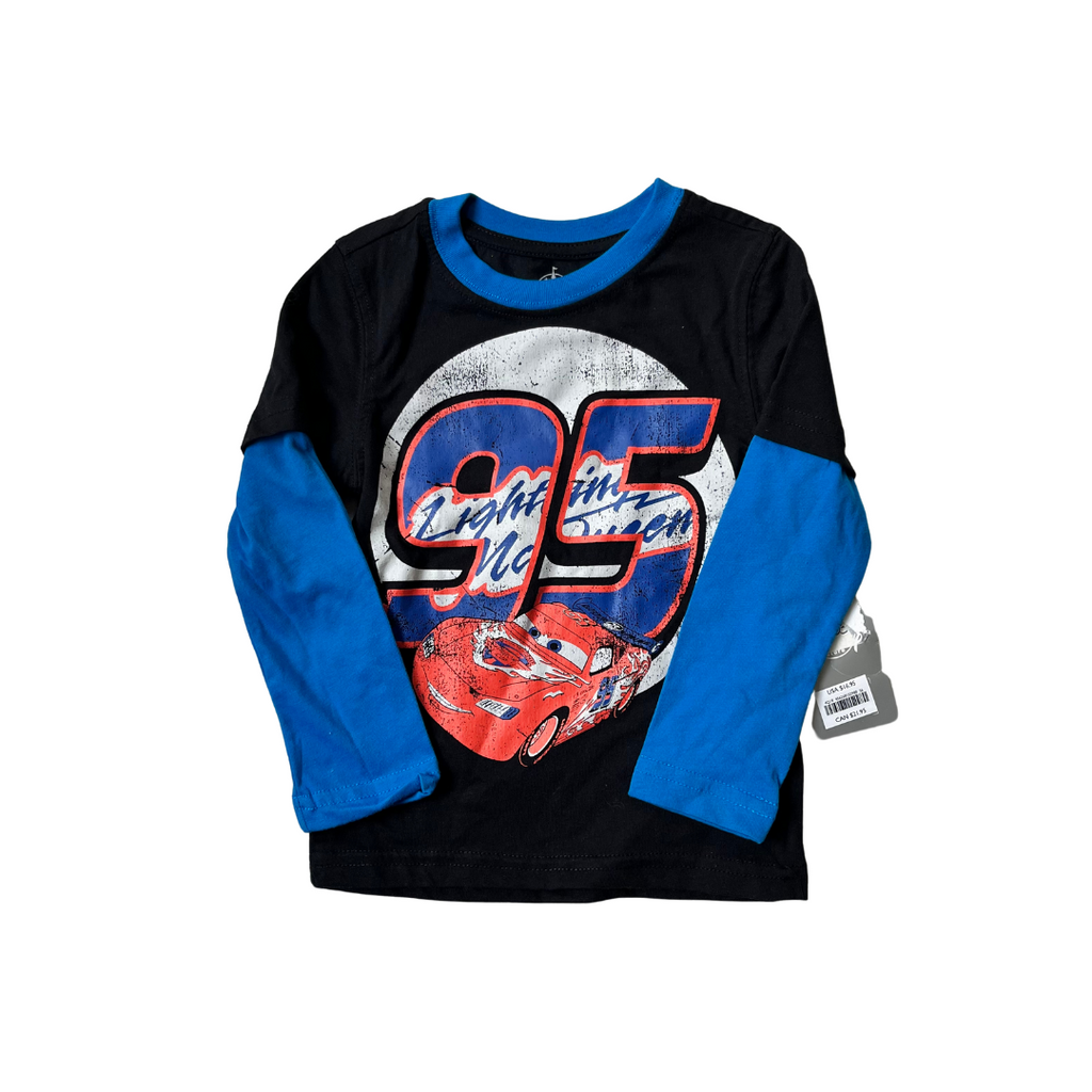 Disney Black & Blue Cars Long-sleeves Tee (3 years) | Brand New |