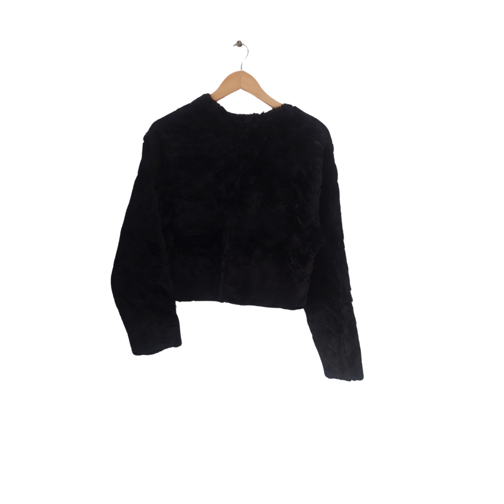ZARA Black Fur Cropped Sweater | Like New |