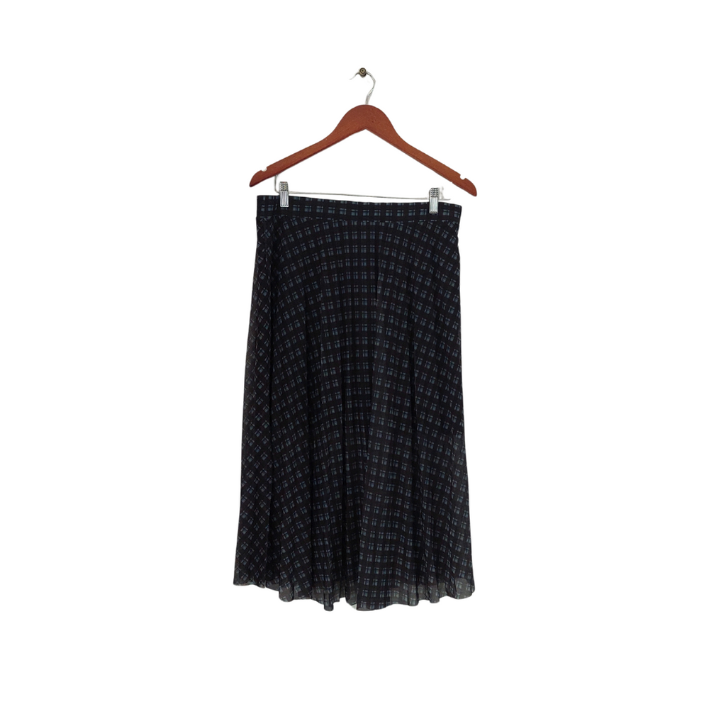Hollister Black Printed Semi-Sheer Midi Skirt | Like New |