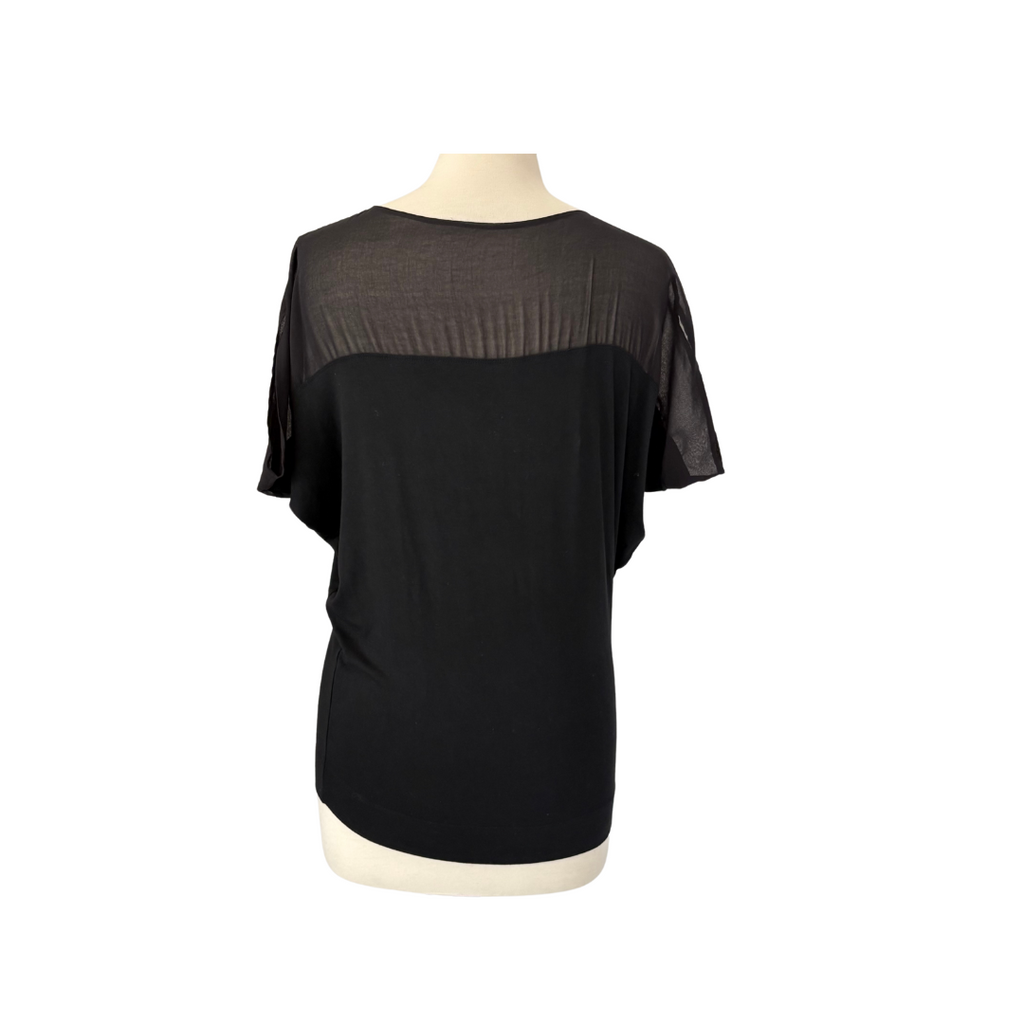 M)phosis Black Knit Sheer Top | Pre Loved |