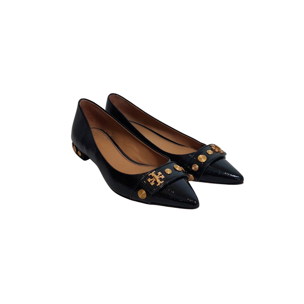 Tory Burch Black Patent Leather 'Kira' Studded Pumps | Pre Loved |