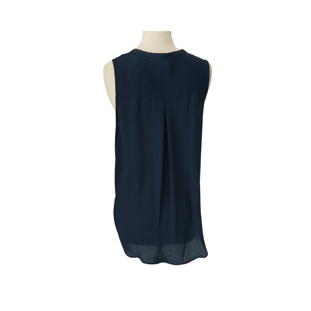 H&M Navy Sleeveless Front Pleated Top | Brand New |
