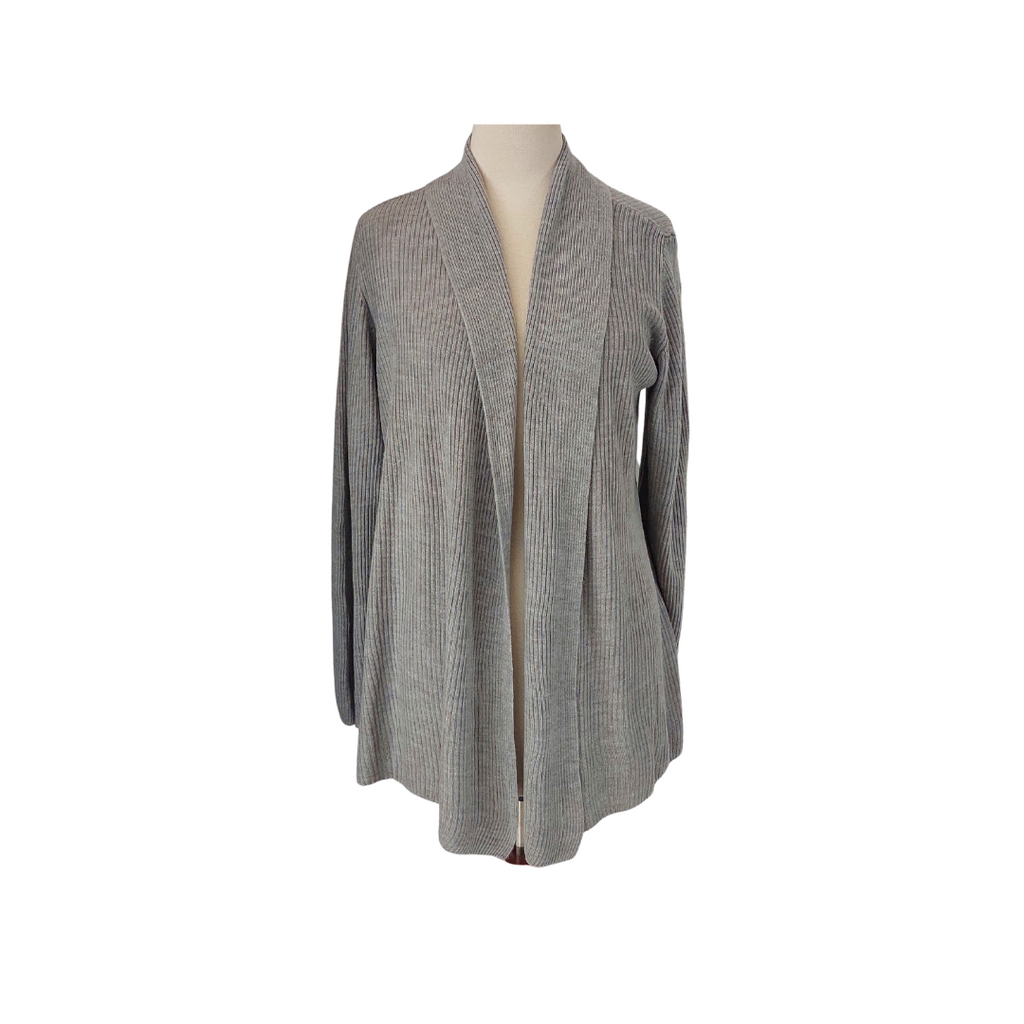 Karen Scott Grey Ribbed Open Sweater | Gently Used |