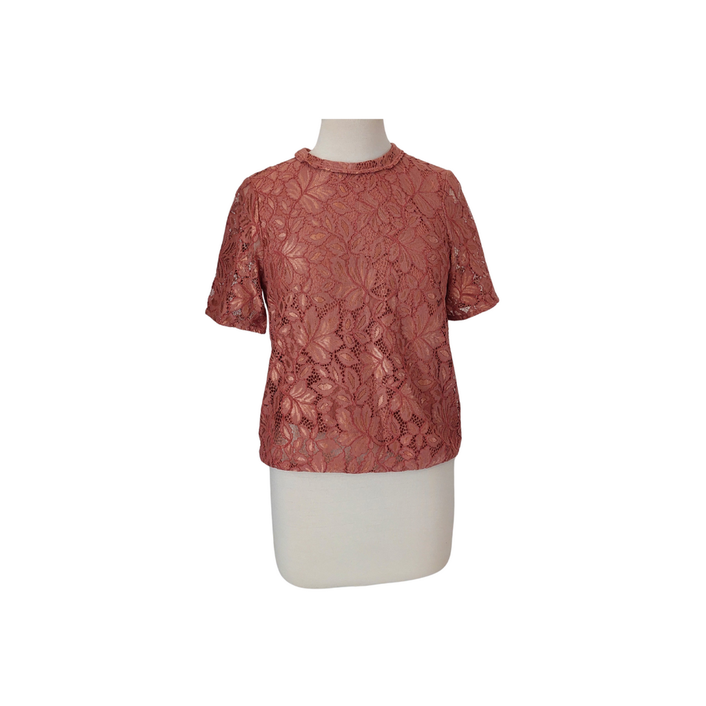 H&M Dark Peach Lace Top | Gently Used |
