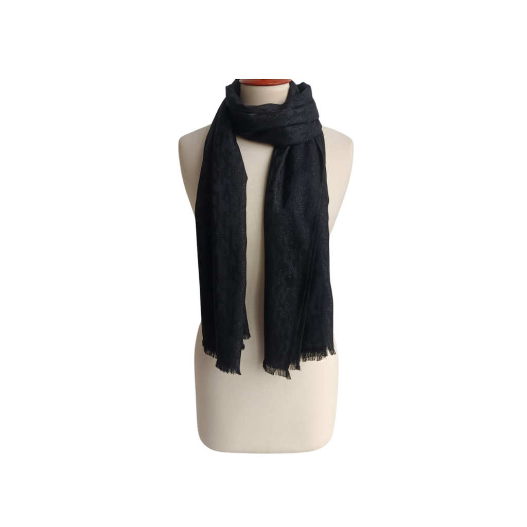 DKNY Black Monogram D2WS7207 Scarf | Like New |