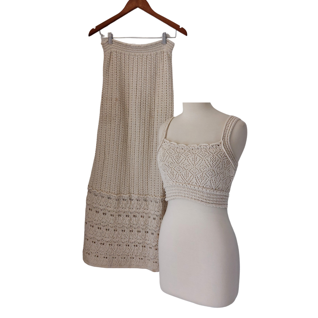Zara Off White Crochet Co-Ord Set | Pre Loved |