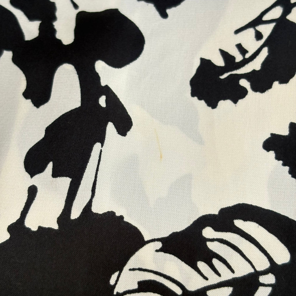 ZARA Black & White Floral Printed Satin Collared Button Down Shirt | Pre Loved |