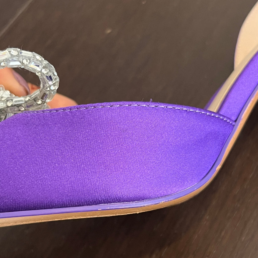 ZARA Purple Rhinestone Bow Mules | Gently Used |