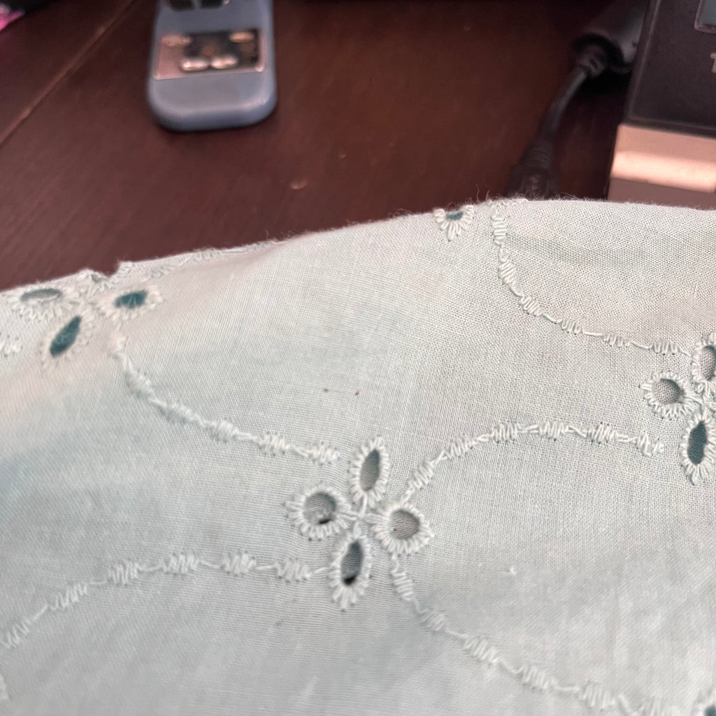 TU Aqua Blue Cut-Work Button Down Shirt | Gently Used |