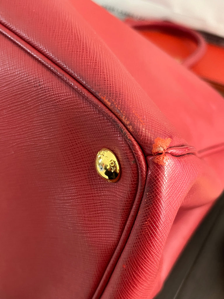 Prada Red Leather Large Tote Bag | Pre Loved |