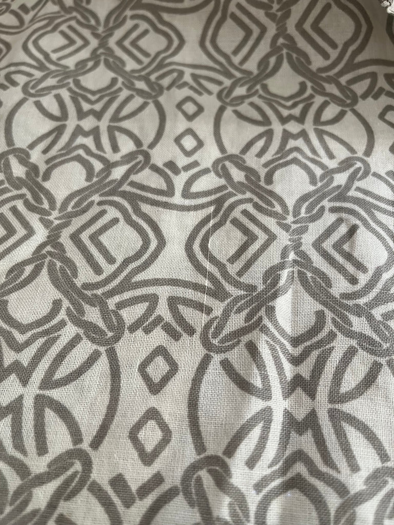 Sanam Chaudhri Grey & White Block Print Kurta | Brand New |