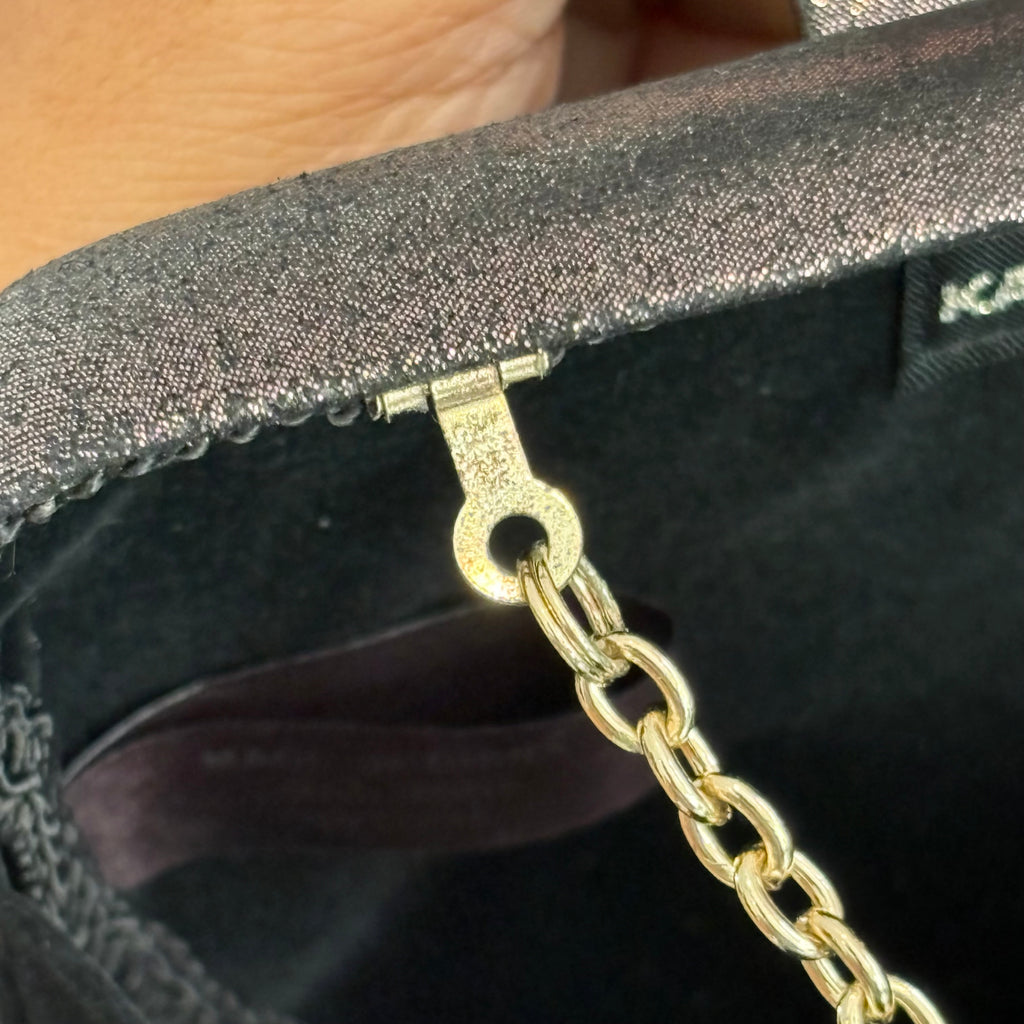 Kate Landry Black Glitter Square Clutch | Pre Loved |