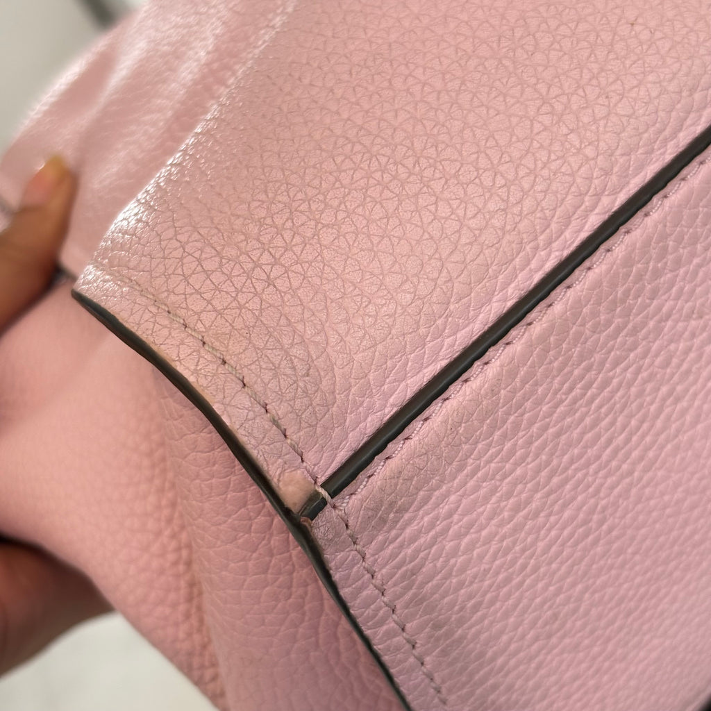 Tory Burch Light Pink Britten Pebbled Leather Crossbody Mini Tote Bag | Pre Loved |