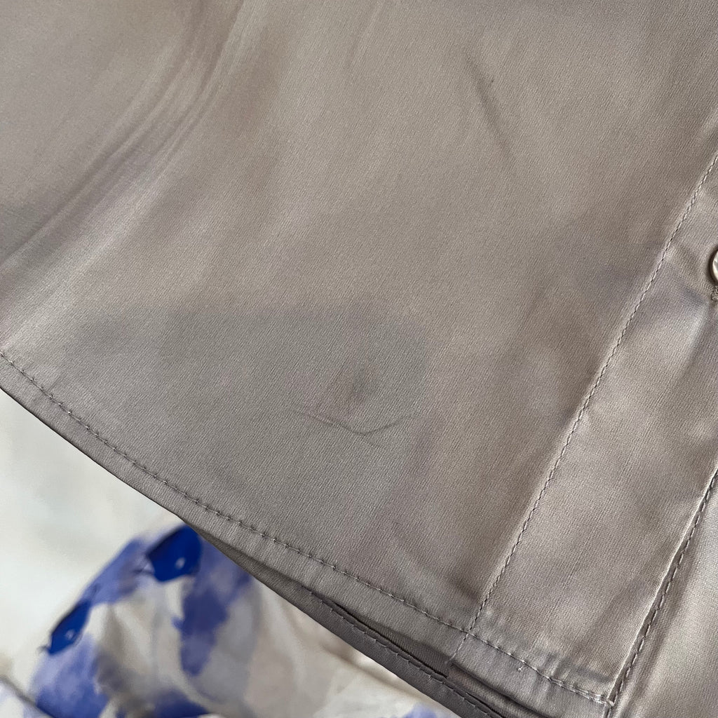 H&M Grey Satin Collared Top | Pre Loved |