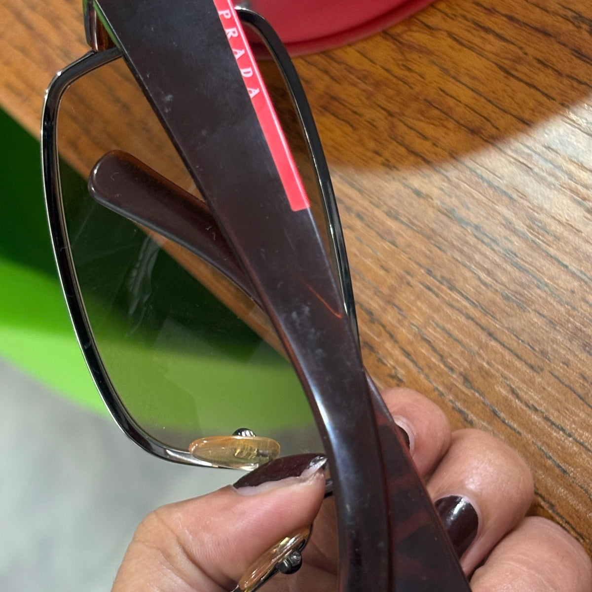 Prada Brown Shield Sport Logo Gradient Sunglasses | Pre Loved |